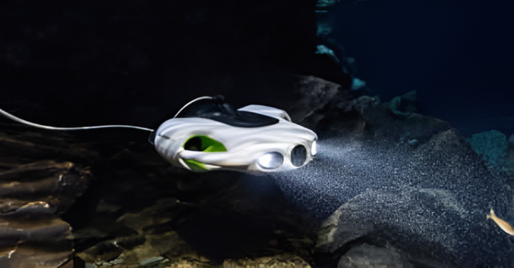 AquaVision Zoom Pro bajo el agua con luces